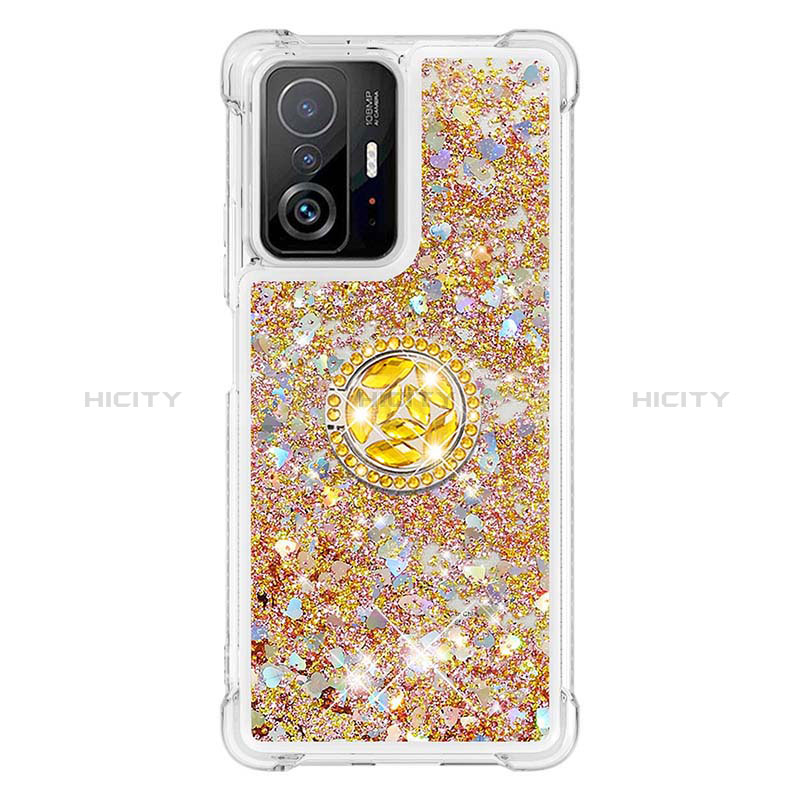 Funda Silicona Carcasa Goma Bling-Bling con Anillo de dedo Soporte S01 para Xiaomi Mi 11T Pro 5G