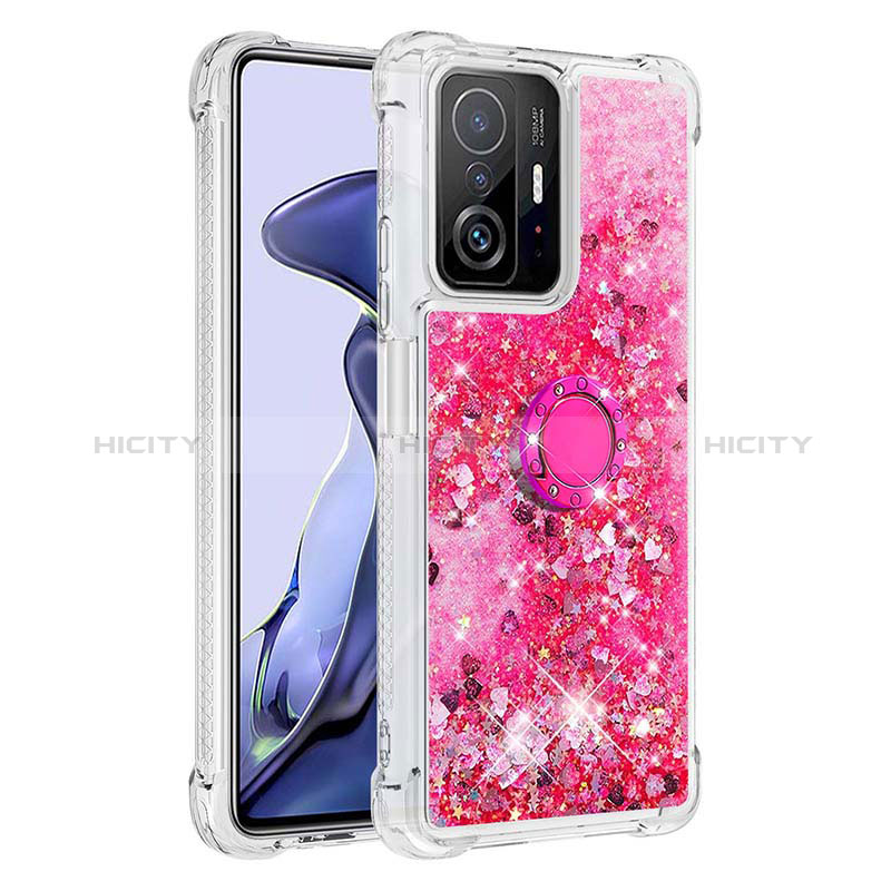 Funda Silicona Carcasa Goma Bling-Bling con Anillo de dedo Soporte S01 para Xiaomi Mi 11T Pro 5G