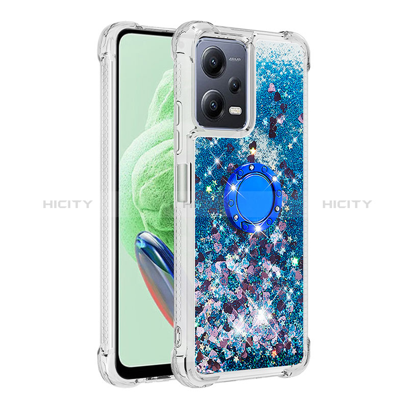 Funda Silicona Carcasa Goma Bling-Bling con Anillo de dedo Soporte S01 para Xiaomi Poco X5 5G