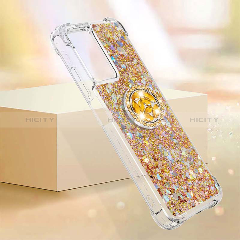 Funda Silicona Carcasa Goma Bling-Bling con Anillo de dedo Soporte S01 para Xiaomi Redmi 11 Prime 5G