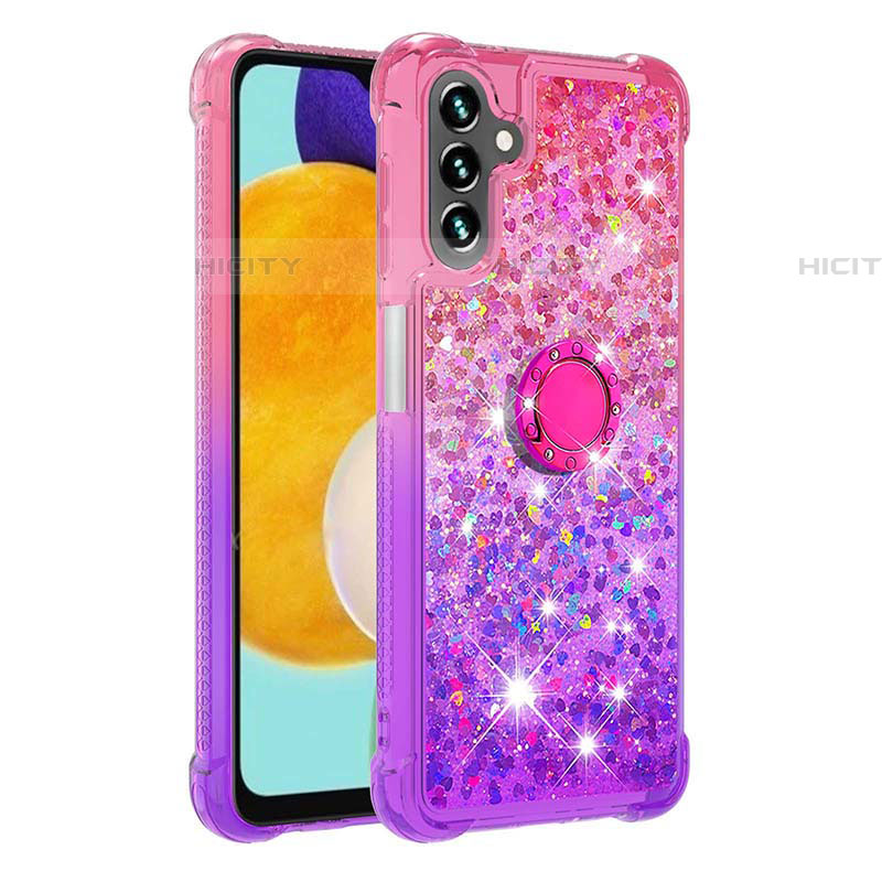 Funda Silicona Carcasa Goma Bling-Bling con Anillo de dedo Soporte S02 para Samsung Galaxy A04s