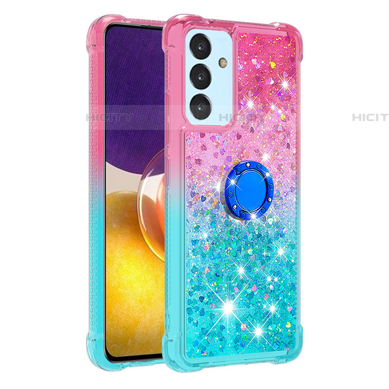 Funda Silicona Carcasa Goma Bling-Bling con Anillo de dedo Soporte S02 para Samsung Galaxy A24 4G