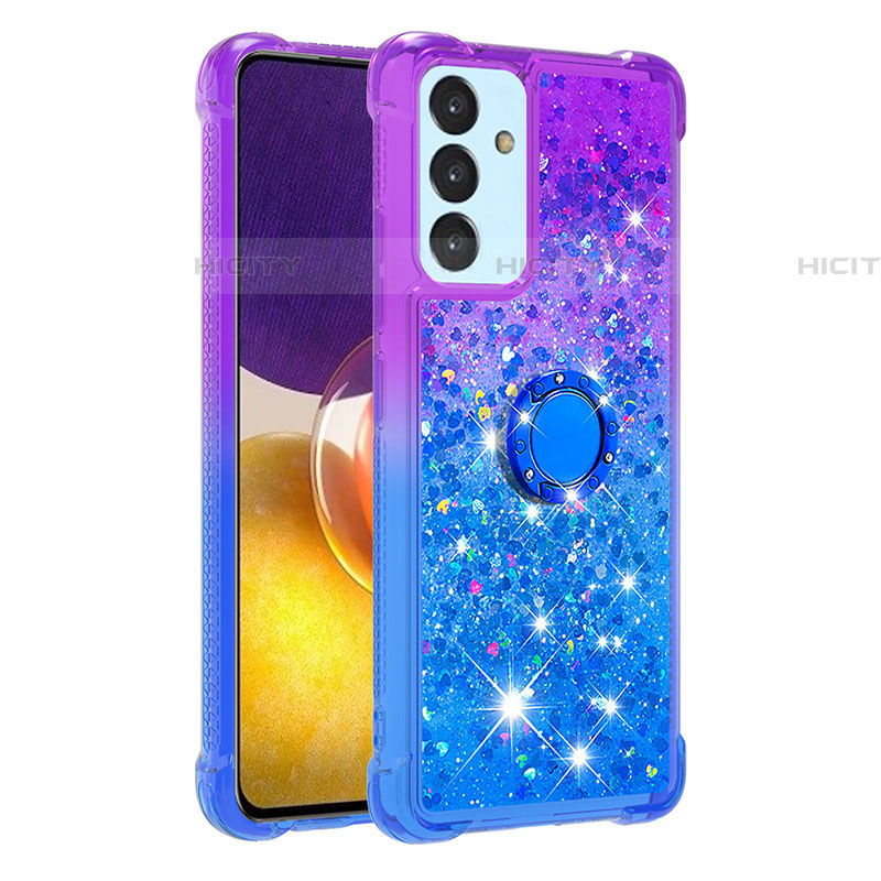 Funda Silicona Carcasa Goma Bling-Bling con Anillo de dedo Soporte S02 para Samsung Galaxy A24 4G