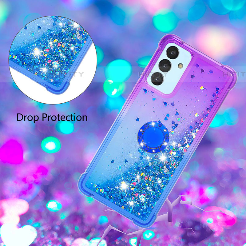 Funda Silicona Carcasa Goma Bling-Bling con Anillo de dedo Soporte S02 para Samsung Galaxy A24 4G