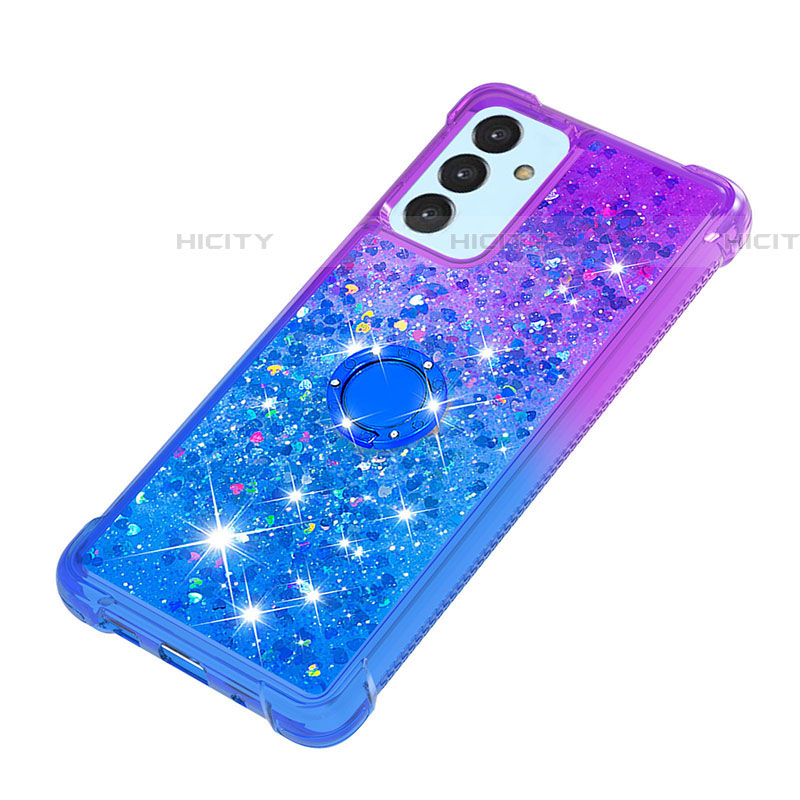 Funda Silicona Carcasa Goma Bling-Bling con Anillo de dedo Soporte S02 para Samsung Galaxy A24 4G