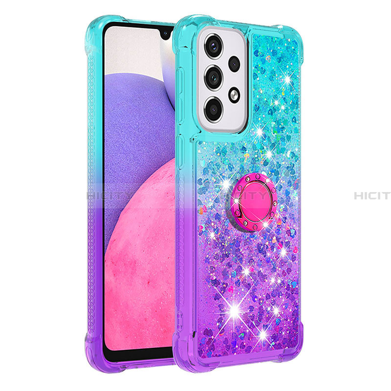 Funda Silicona Carcasa Goma Bling-Bling con Anillo de dedo Soporte S02 para Samsung Galaxy A33 5G