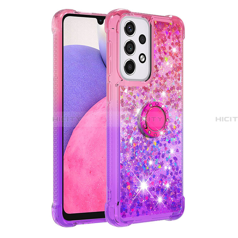 Funda Silicona Carcasa Goma Bling-Bling con Anillo de dedo Soporte S02 para Samsung Galaxy A33 5G