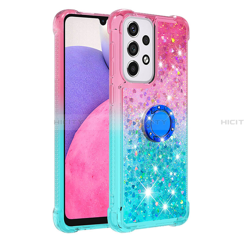 Funda Silicona Carcasa Goma Bling-Bling con Anillo de dedo Soporte S02 para Samsung Galaxy A33 5G