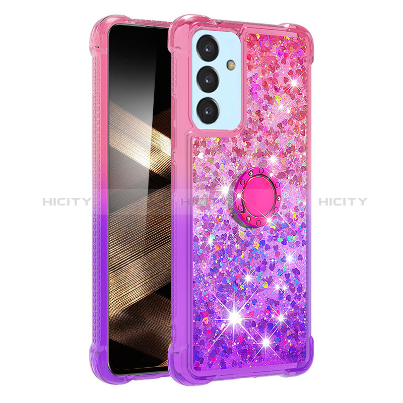 Funda Silicona Carcasa Goma Bling-Bling con Anillo de dedo Soporte S02 para Samsung Galaxy A35 5G