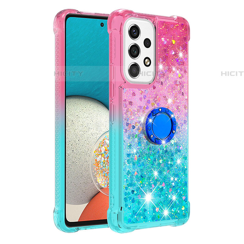 Funda Silicona Carcasa Goma Bling-Bling con Anillo de dedo Soporte S02 para Samsung Galaxy A53 5G