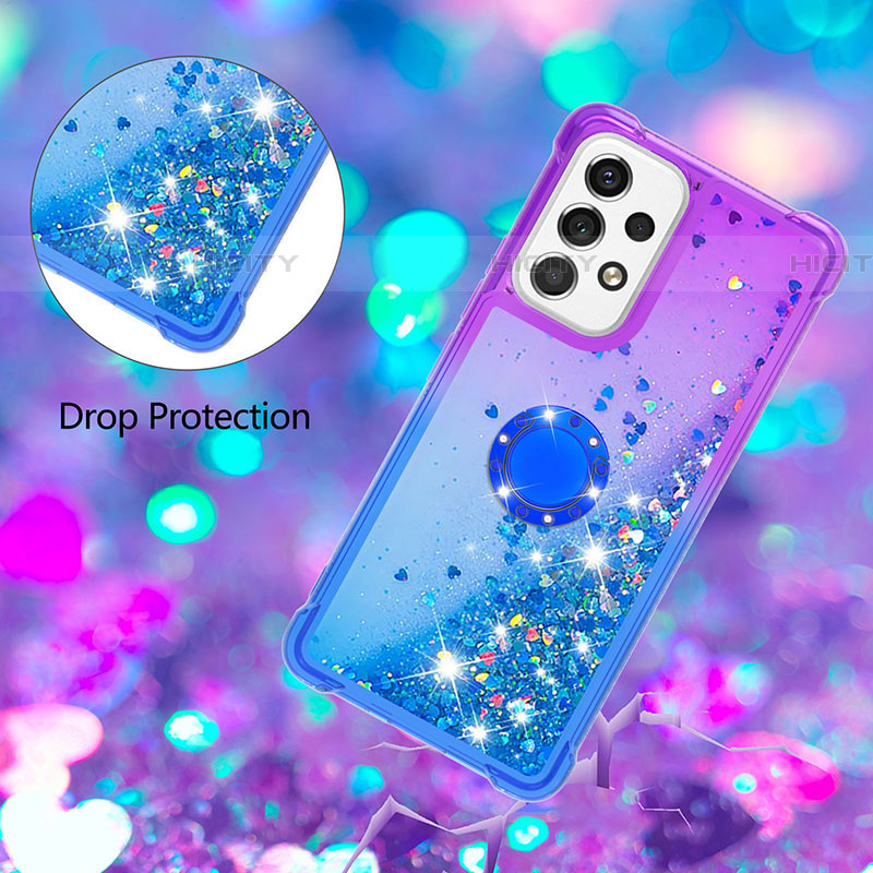 Funda Silicona Carcasa Goma Bling-Bling con Anillo de dedo Soporte S02 para Samsung Galaxy A53 5G