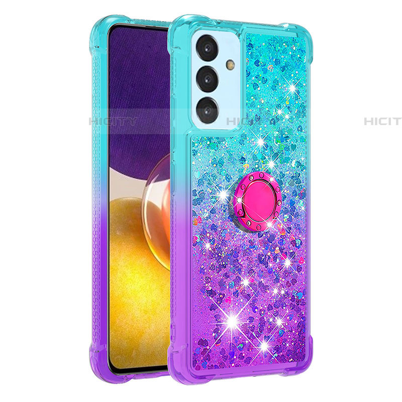 Funda Silicona Carcasa Goma Bling-Bling con Anillo de dedo Soporte S02 para Samsung Galaxy A54 5G