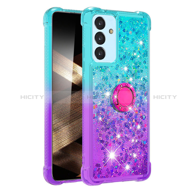 Funda Silicona Carcasa Goma Bling-Bling con Anillo de dedo Soporte S02 para Samsung Galaxy A55 5G