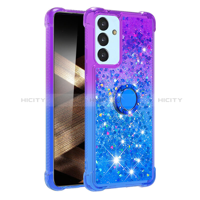 Funda Silicona Carcasa Goma Bling-Bling con Anillo de dedo Soporte S02 para Samsung Galaxy A55 5G