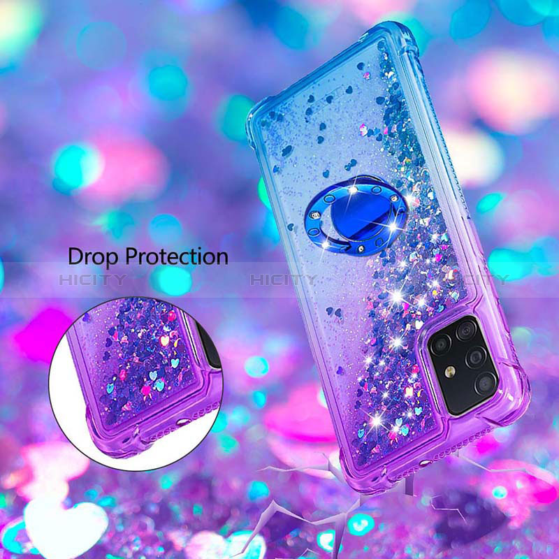 Funda Silicona Carcasa Goma Bling-Bling con Anillo de dedo Soporte S02 para Samsung Galaxy M40S