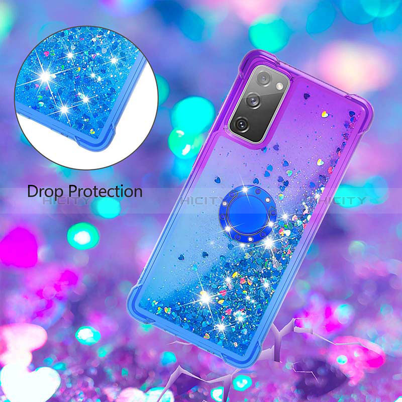 Funda Silicona Carcasa Goma Bling-Bling con Anillo de dedo Soporte S02 para Samsung Galaxy S20 FE (2022) 5G