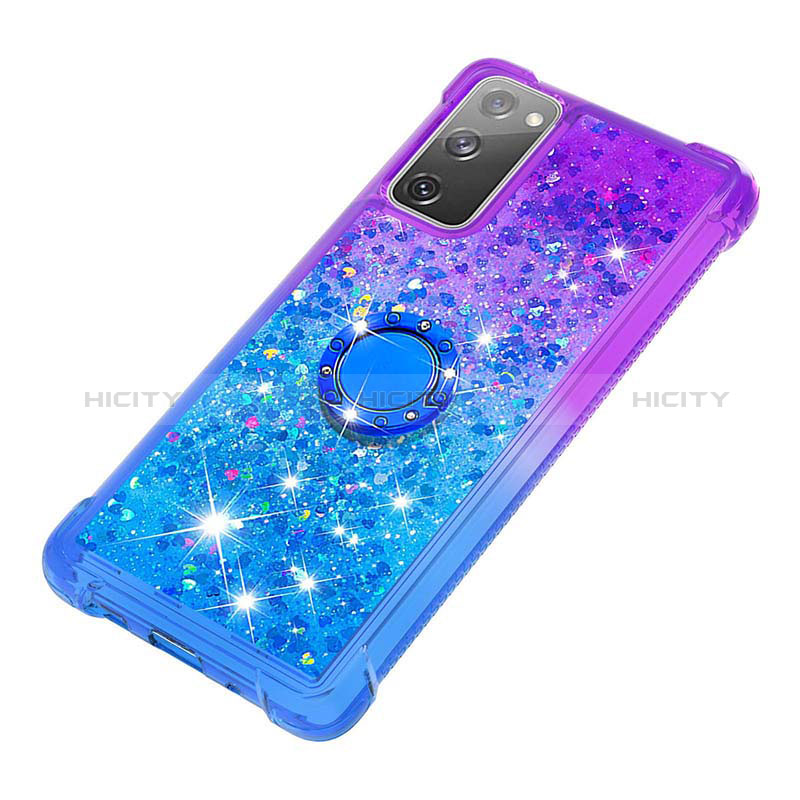 Funda Silicona Carcasa Goma Bling-Bling con Anillo de dedo Soporte S02 para Samsung Galaxy S20 FE (2022) 5G