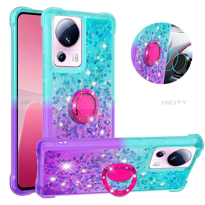 Funda Silicona Carcasa Goma Bling-Bling con Anillo de dedo Soporte S02 para Xiaomi Civi 2 5G