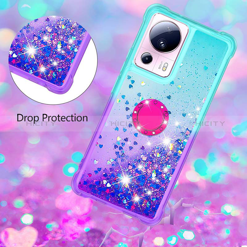 Funda Silicona Carcasa Goma Bling-Bling con Anillo de dedo Soporte S02 para Xiaomi Civi 2 5G