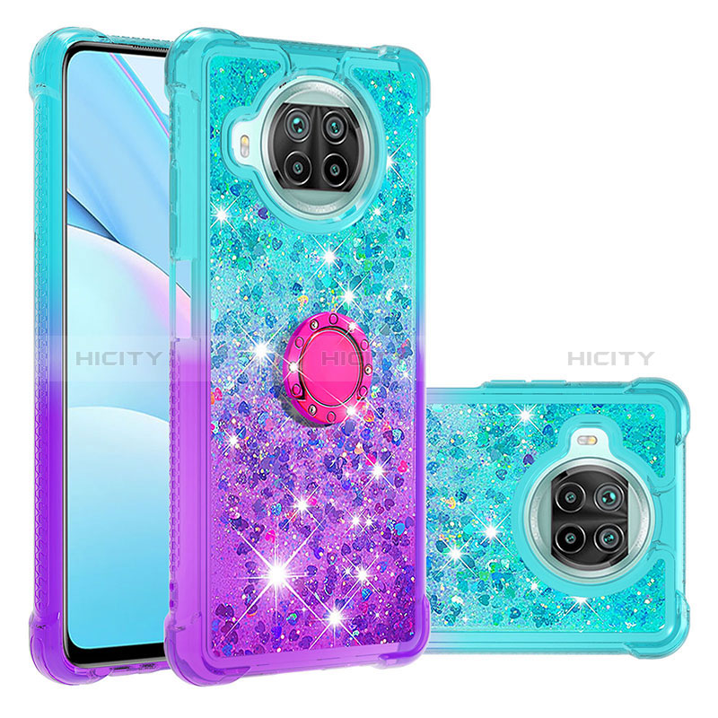 Funda Silicona Carcasa Goma Bling-Bling con Anillo de dedo Soporte S02 para Xiaomi Mi 10i 5G