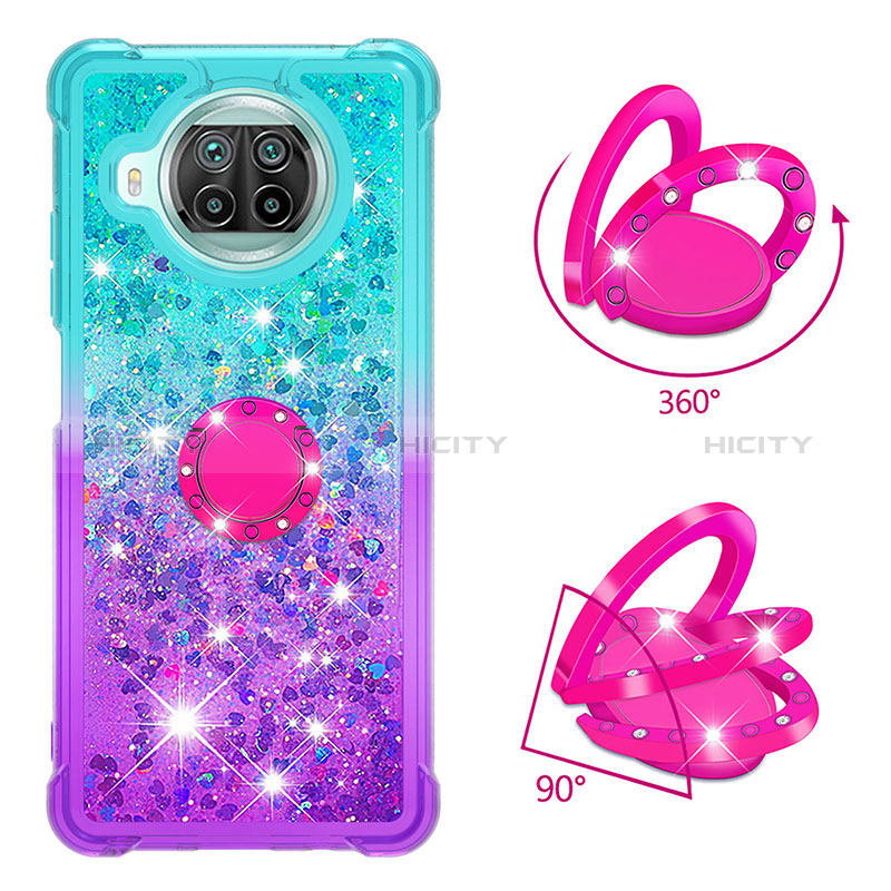 Funda Silicona Carcasa Goma Bling-Bling con Anillo de dedo Soporte S02 para Xiaomi Mi 10i 5G