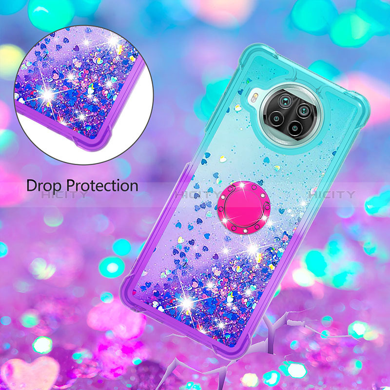 Funda Silicona Carcasa Goma Bling-Bling con Anillo de dedo Soporte S02 para Xiaomi Mi 10i 5G