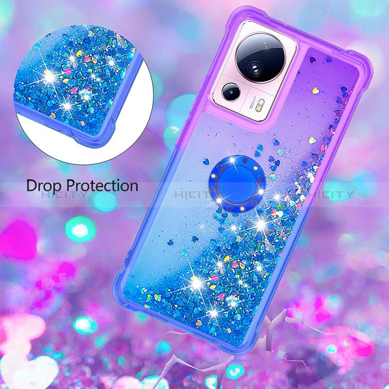 Funda Silicona Carcasa Goma Bling-Bling con Anillo de dedo Soporte S02 para Xiaomi Mi 13 Lite 5G