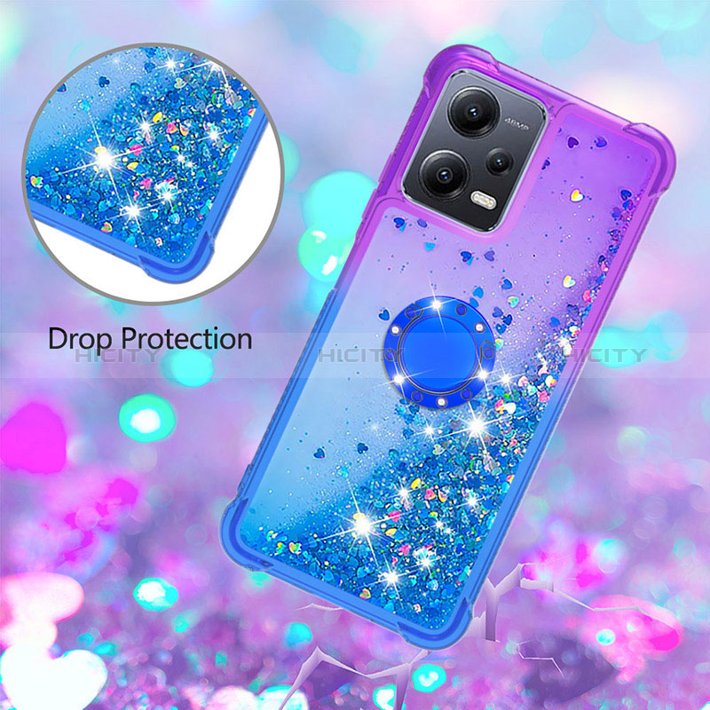 Funda Silicona Carcasa Goma Bling-Bling con Anillo de dedo Soporte S02 para Xiaomi Poco X5 5G