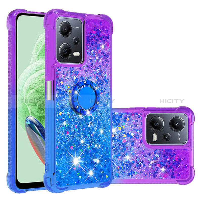 Funda Silicona Carcasa Goma Bling-Bling con Anillo de dedo Soporte S02 para Xiaomi Redmi Note 12 5G