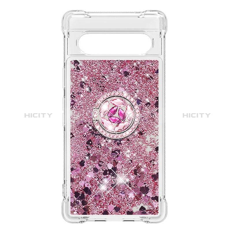 Funda Silicona Carcasa Goma Bling-Bling con Anillo de dedo Soporte S03 para Google Pixel 7a 5G