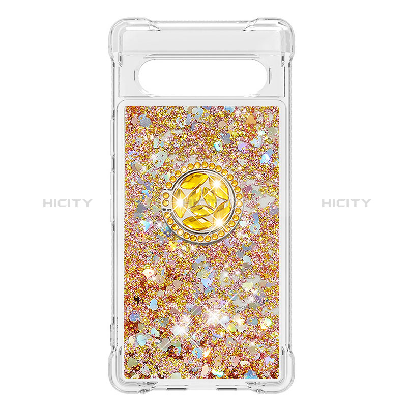 Funda Silicona Carcasa Goma Bling-Bling con Anillo de dedo Soporte S03 para Google Pixel 7a 5G