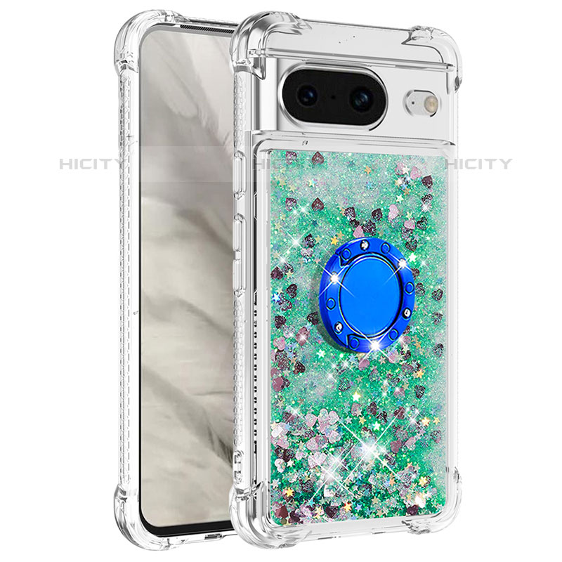 Funda Silicona Carcasa Goma Bling-Bling con Anillo de dedo Soporte S03 para Google Pixel 8 5G