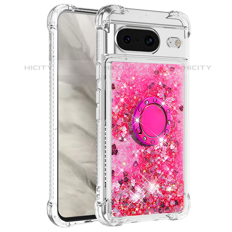 Funda Silicona Carcasa Goma Bling-Bling con Anillo de dedo Soporte S03 para Google Pixel 8 5G