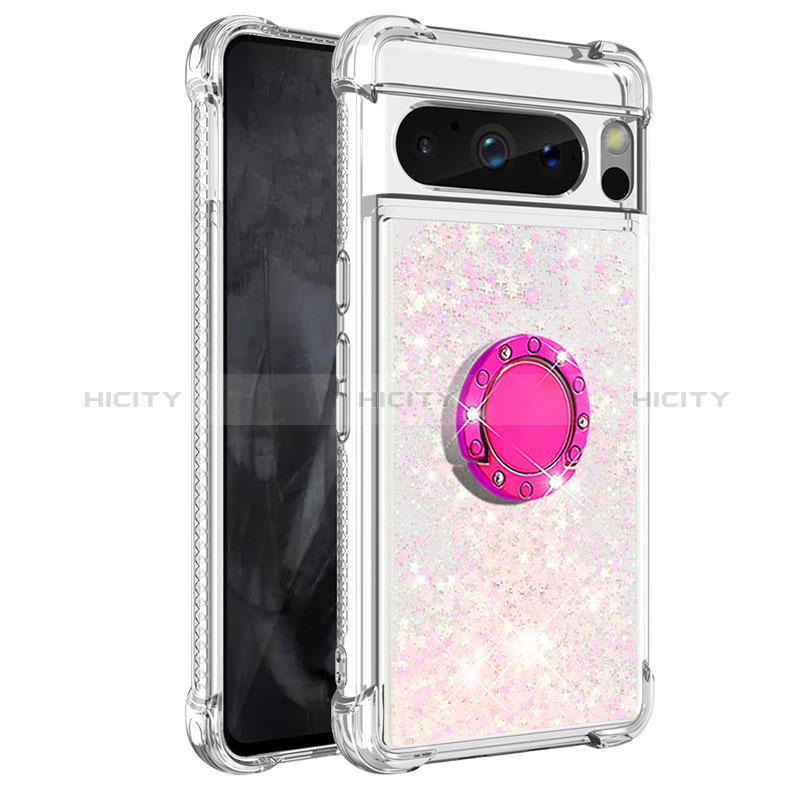 Funda Silicona Carcasa Goma Bling-Bling con Anillo de dedo Soporte S03 para Google Pixel 8 Pro 5G