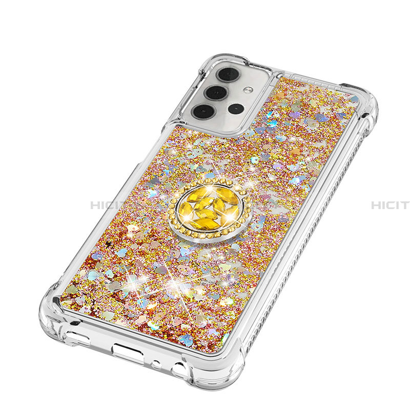 Funda Silicona Carcasa Goma Bling-Bling con Anillo de dedo Soporte S03 para Samsung Galaxy A32 5G