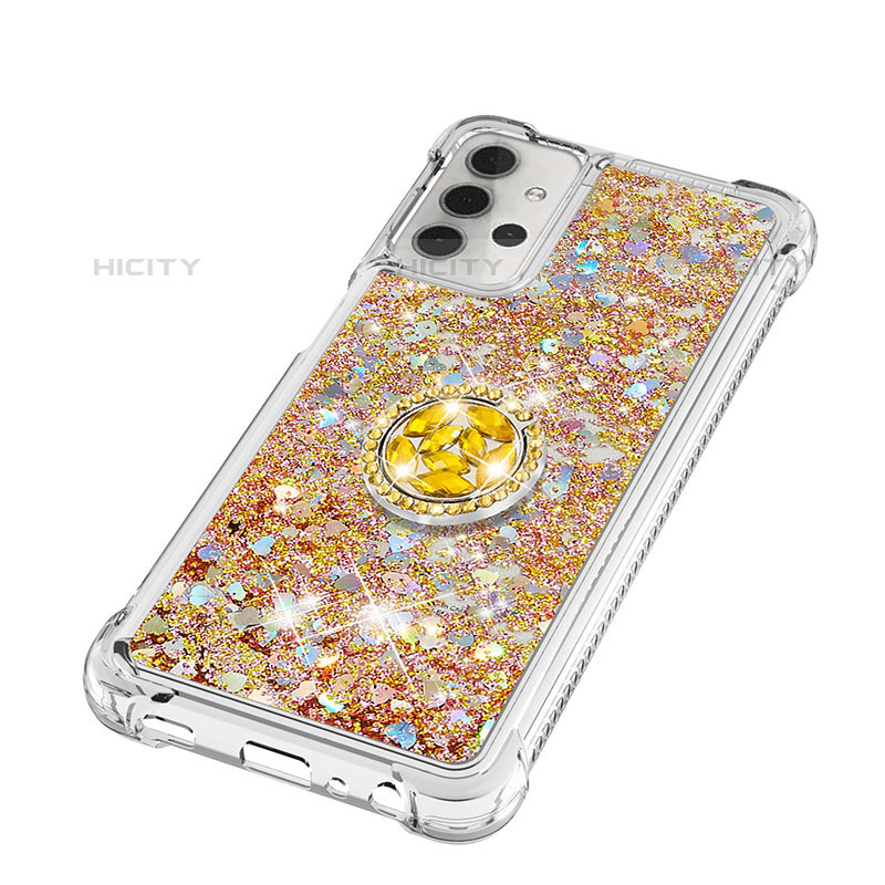 Funda Silicona Carcasa Goma Bling-Bling con Anillo de dedo Soporte S03 para Samsung Galaxy M32 5G