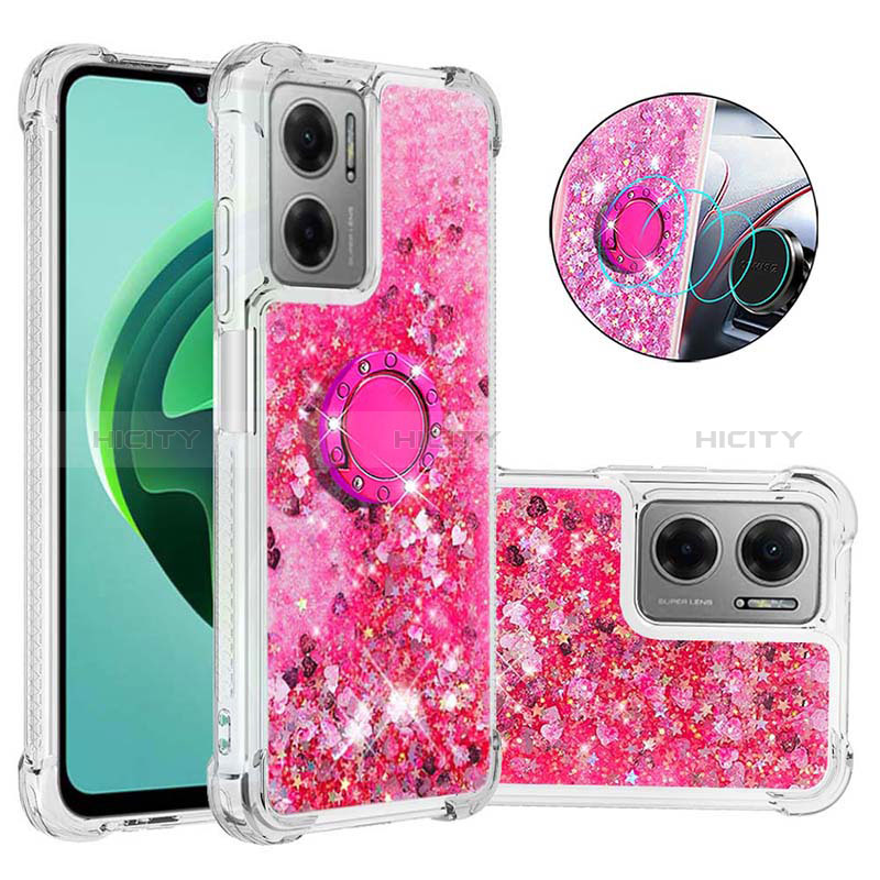 Funda Silicona Carcasa Goma Bling-Bling con Anillo de dedo Soporte S03 para Xiaomi Redmi 11 Prime 5G