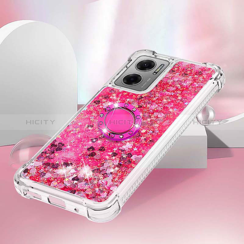 Funda Silicona Carcasa Goma Bling-Bling con Anillo de dedo Soporte S03 para Xiaomi Redmi Note 11E 5G