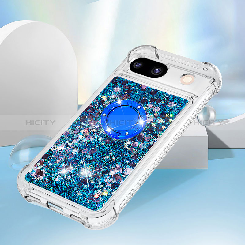 Funda Silicona Carcasa Goma Bling-Bling con Anillo de dedo Soporte YB1 para Google Pixel 8a 5G