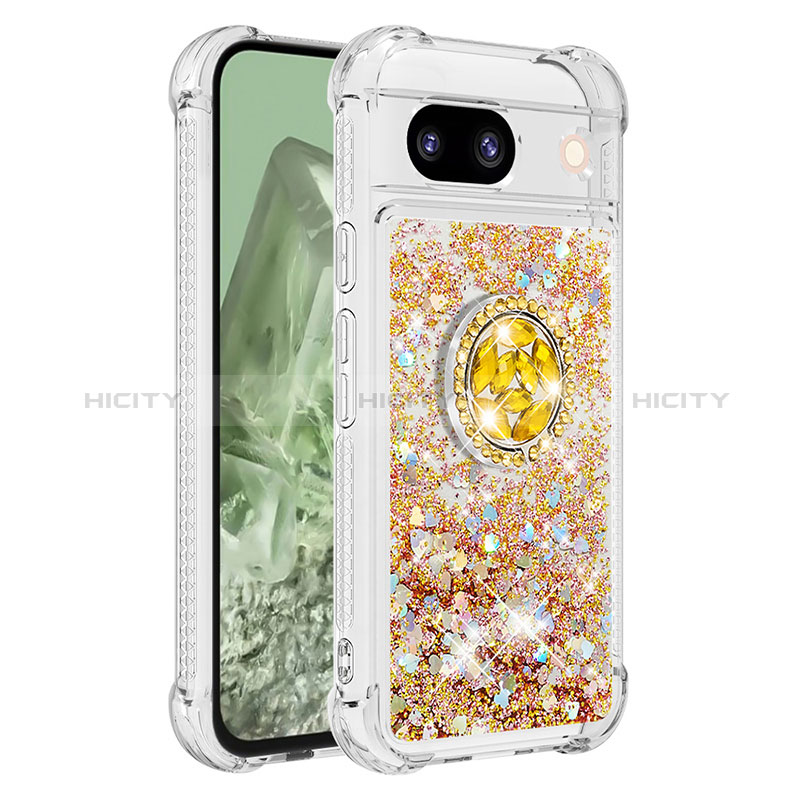 Funda Silicona Carcasa Goma Bling-Bling con Anillo de dedo Soporte YB1 para Google Pixel 8a 5G