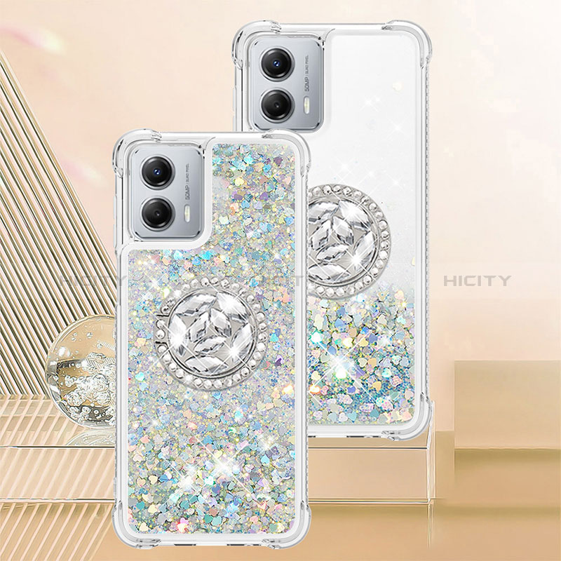 Funda Silicona Carcasa Goma Bling-Bling con Anillo de dedo Soporte YB1 para Motorola Moto G 5G (2023)