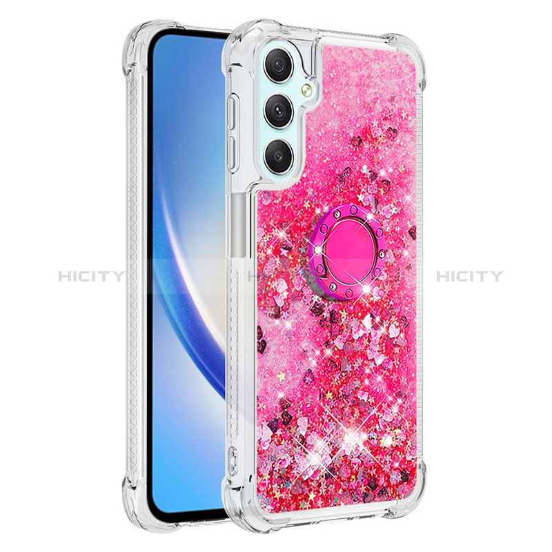 Funda Silicona Carcasa Goma Bling-Bling con Anillo de dedo Soporte YB1 para Samsung Galaxy A24 4G