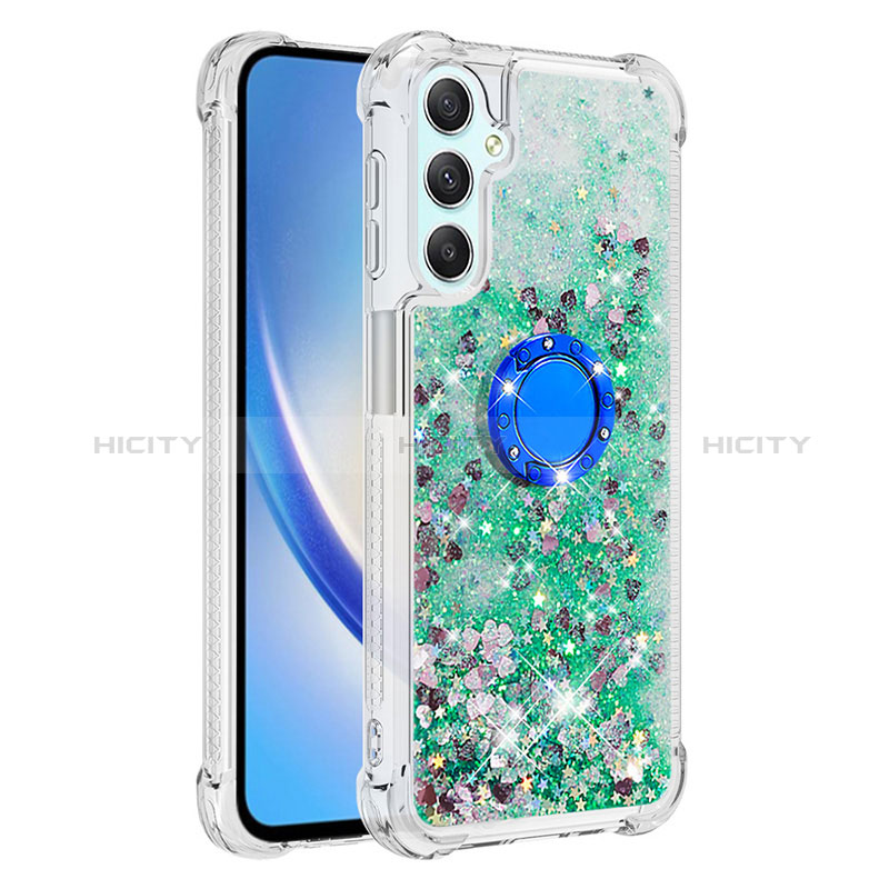 Funda Silicona Carcasa Goma Bling-Bling con Anillo de dedo Soporte YB1 para Samsung Galaxy A24 4G