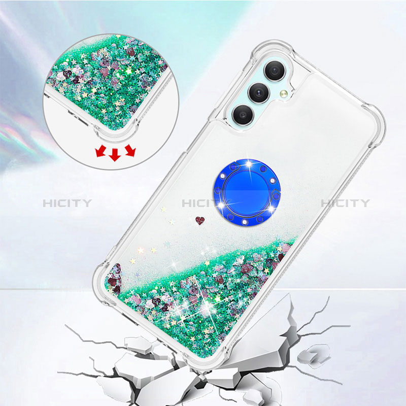 Funda Silicona Carcasa Goma Bling-Bling con Anillo de dedo Soporte YB1 para Samsung Galaxy A24 4G