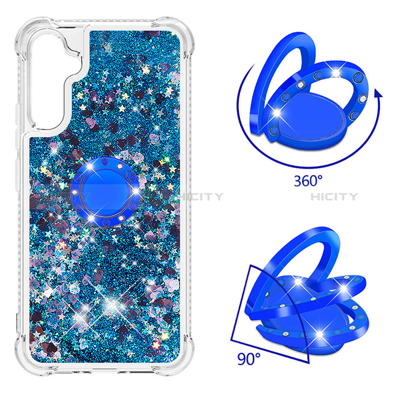 Funda Silicona Carcasa Goma Bling-Bling con Anillo de dedo Soporte YB1 para Samsung Galaxy A34 5G