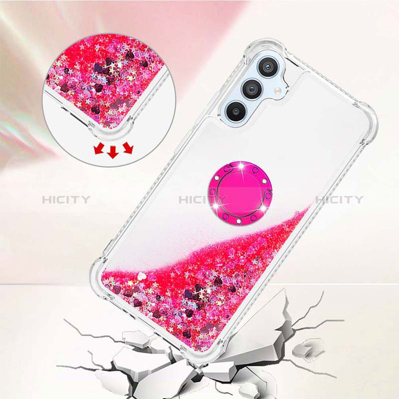 Funda Silicona Carcasa Goma Bling-Bling con Anillo de dedo Soporte YB1 para Samsung Galaxy Quantum4 5G