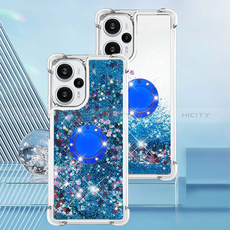 Funda Silicona Carcasa Goma Bling-Bling con Anillo de dedo Soporte YB1 para Xiaomi Poco F5 5G