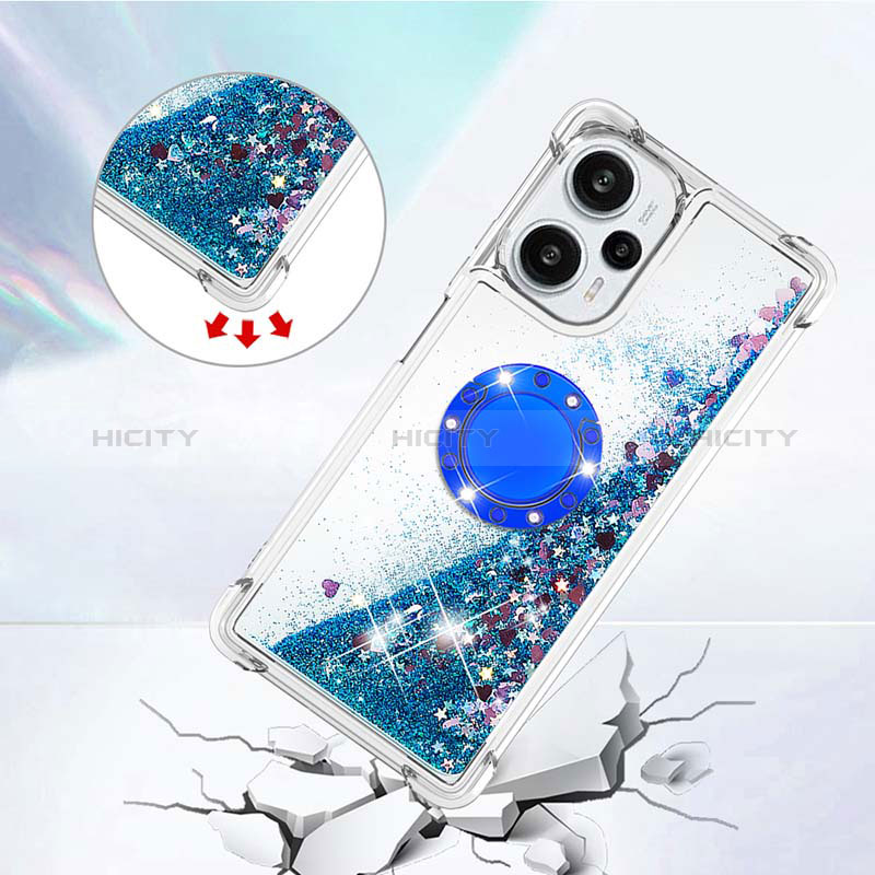 Funda Silicona Carcasa Goma Bling-Bling con Anillo de dedo Soporte YB1 para Xiaomi Poco F5 5G