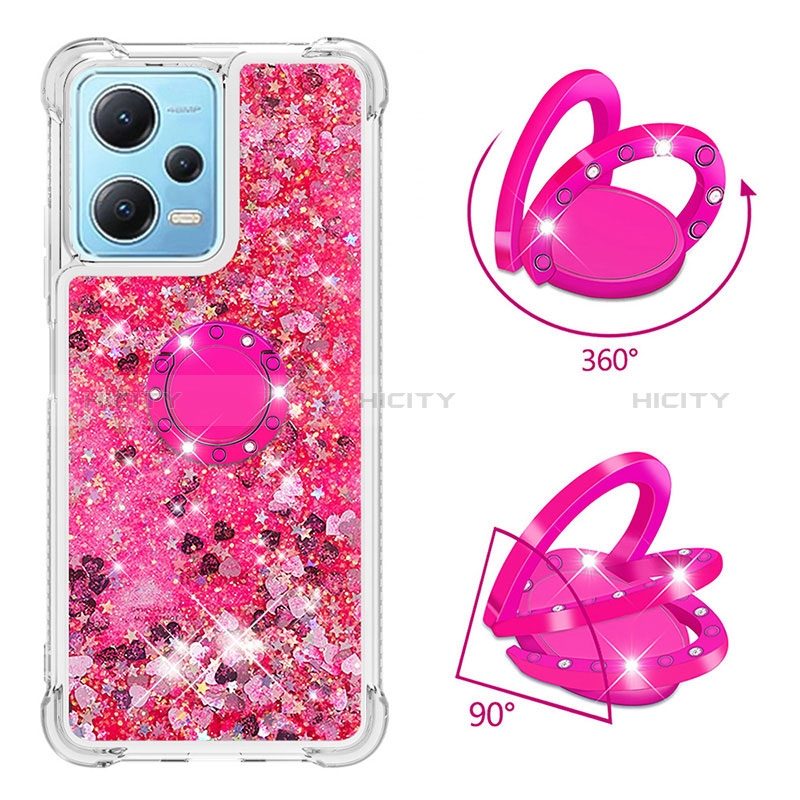 Funda Silicona Carcasa Goma Bling-Bling con Anillo de dedo Soporte YB1 para Xiaomi Redmi Note 12 5G