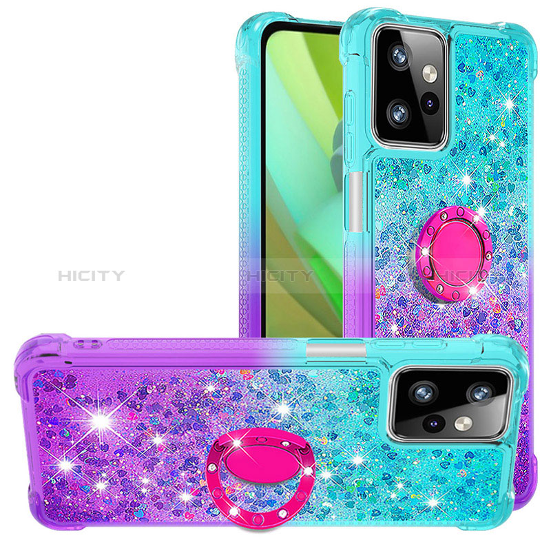 Funda Silicona Carcasa Goma Bling-Bling con Anillo de dedo Soporte YB2 para Motorola Moto G Power 5G (2023)